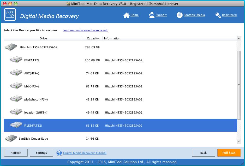 Recover FAT32 partition files from Mac OS 2