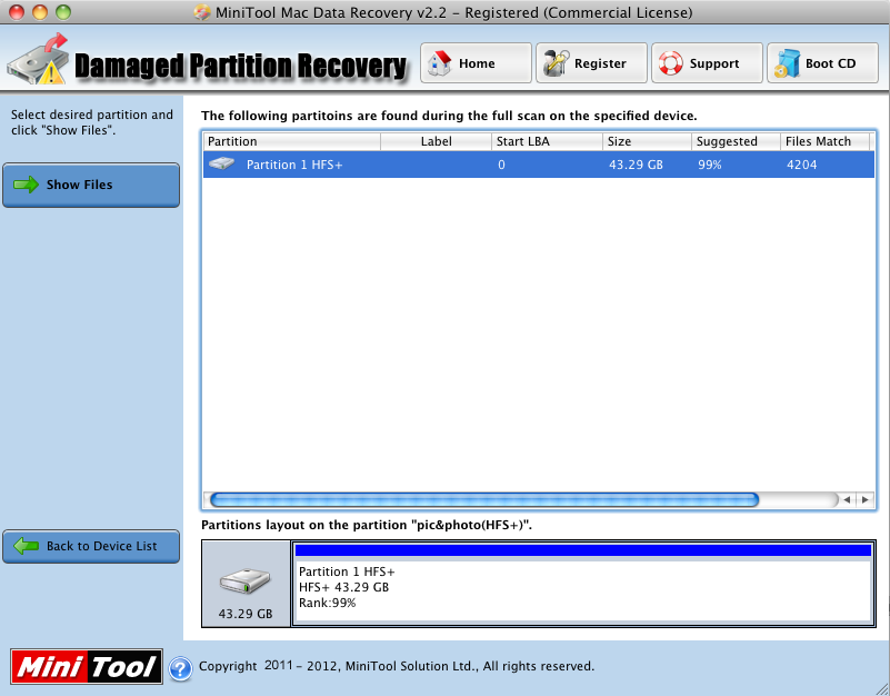 Data Recovery Software Mac Edition Full Scan Result