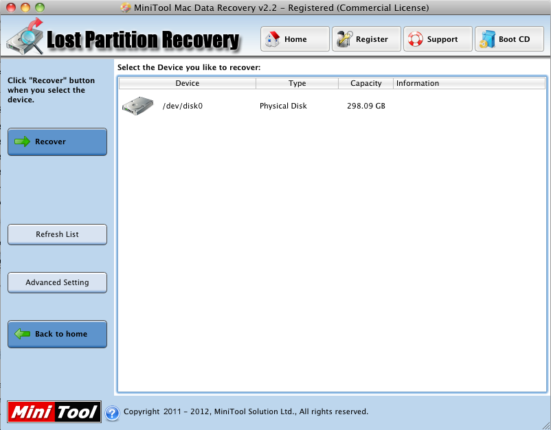 Lost Partition Recovery