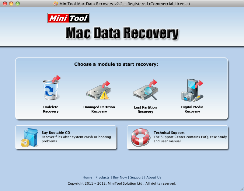 Data Recovery Software Mac Edition Main Window